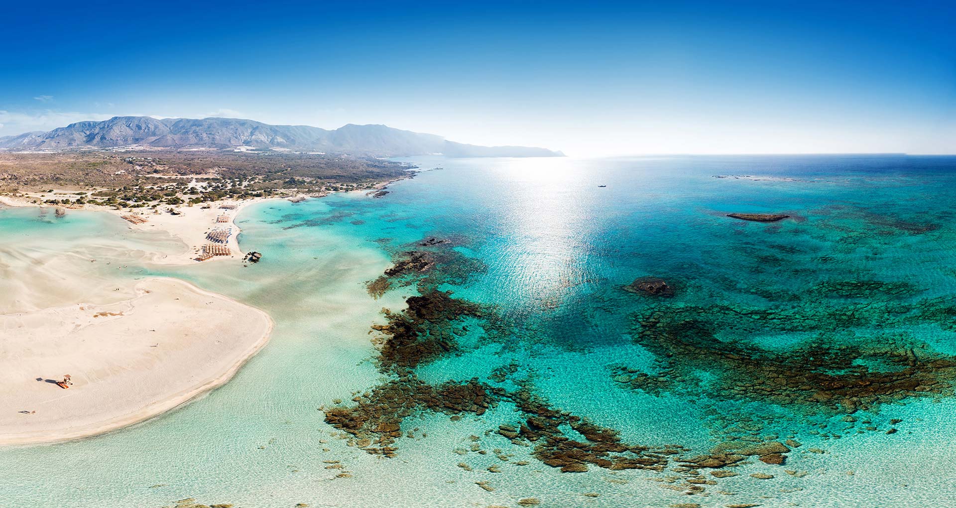 Utsikt över stranden Balos Beach på Kreta